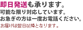 即日発送も承ります。