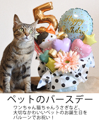 犬ネコの誕生日バルーン