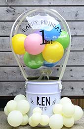 【誕生日バルーン】年齢、お名前入り　ペール缶付　ビッグ気球バルーン【送料込み】